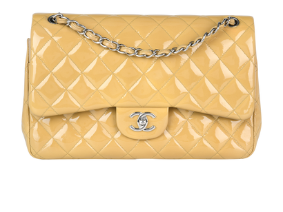 Jumbo Classic Double Flap, £3,800, Handbags, Yellow, Patent Leather, Front view